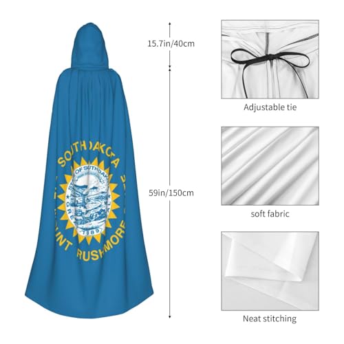 Cape à capuche drapeau Dakota du Sud durable et lavable - 5