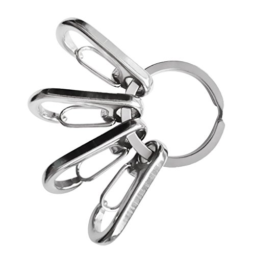 Chaveiro Homyl de aço inoxidável resistente com compartimento para chaveiro de 32 mm com 4 fivelas p