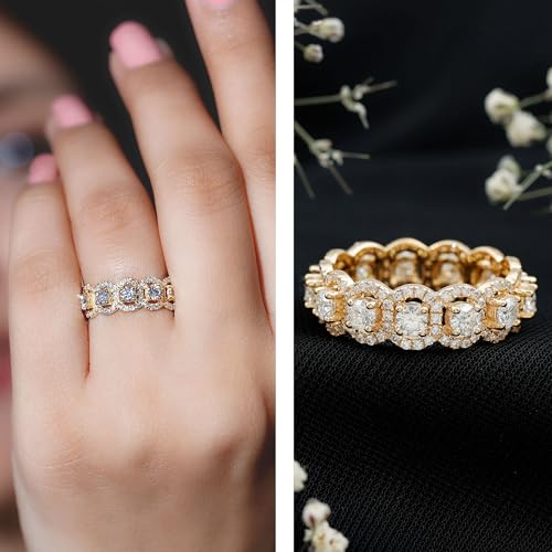 Certified Moissanite Diamond Thick Wedding Band, Classic Moissanite Eternity Ring, D-Vs1 Quality - With Jewelry Box2