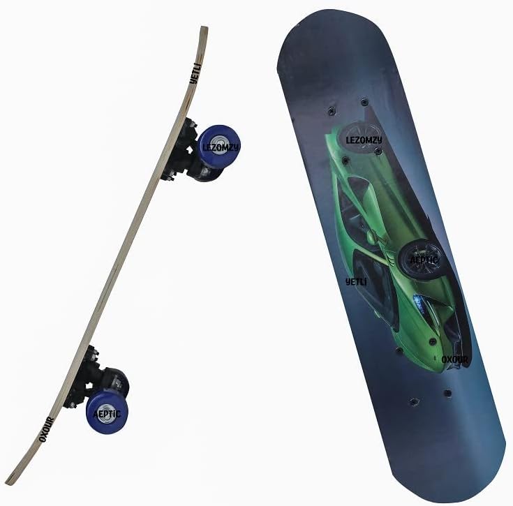 M Prabhu Wooden Skate Board for Boys, Kids, Girl 3-12 Years Portable Handheld Skateboard 4 Wheels Mini Cruiser 24 x 6 Inch Skating Beginners Longboard Venom GT Car