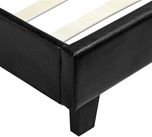 Generic Simple PU Bed Frame Black Twin