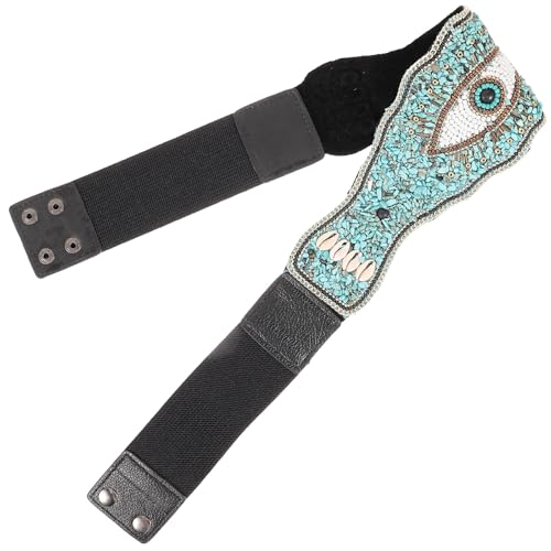 Ceinture œil vert femme pour ceinturer une robe large bohème