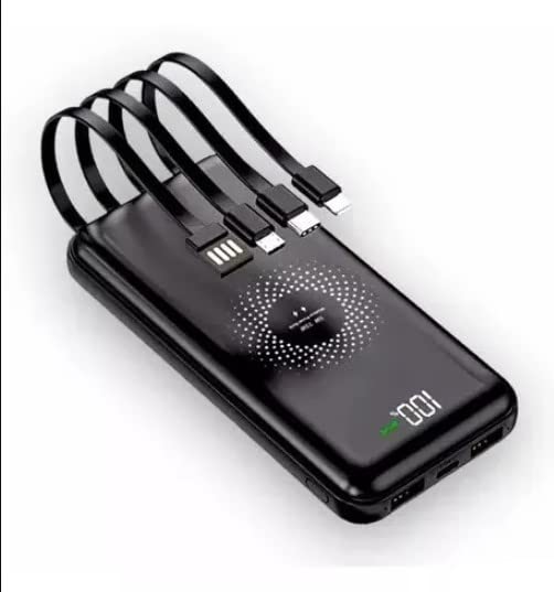 Smartphone wirelessly charging on the Alfa Gold Power Bank, showing 100% battery.