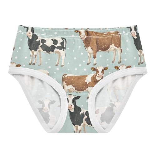 Wusikd Cows Girls' Underwear Cotton Poses Polka Girls Briefs Soft Toddler Underwear 2T
