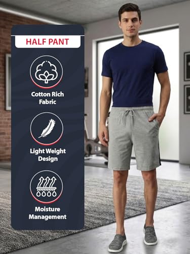 Image of Lux Cozi Men's Cotton Regular Fit Solid Shorts with Side Pockets | Shorts for Men | Pack of 1