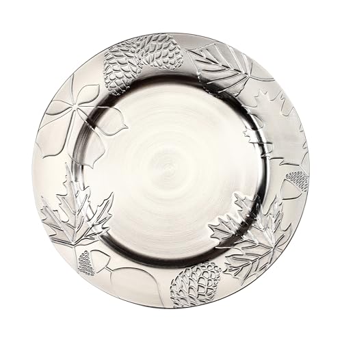 Inge-glas Dekoteller 33cm Kunststoff mit Blätter & Zapfen Muster -...