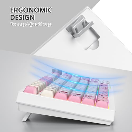 Image of 75% TKL Wired Mechanical Keyboard,RGB Backlit Gasket Mount 82 Key Hot Swappable Custom Linear Red Switch Gaming Keyboard with Volume Knob & PBT Keycaps (Pink)