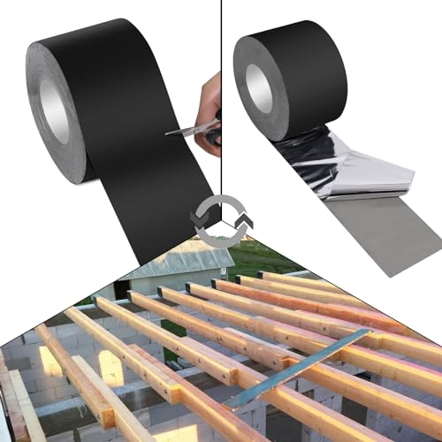 Image of DPEI 6 inch x 50' Joist Tape for Decking Butyl Flashing Tape Decking Joist Self-Adhesive Waterproof,Weather Butyl Tape for Joists,Beams,Wood