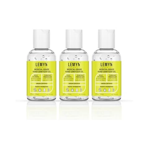 Lemyn Organics Medical Grade Hand Sanitizer Gel - 97% ORGANIC - 2 FL.OZ. PACK OF 3 Cover