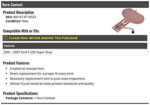 Horn Contact - Compatible with 2001-2007 Ford F-250 Super Duty