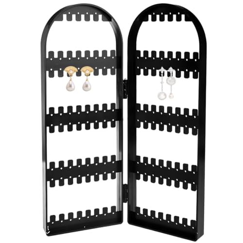 FKWKUW Soporte Plegable para Joyas, Pendientes, Organizador De Pendientes, Soporte para Pendientes, Collares, Pendientes (Negro)