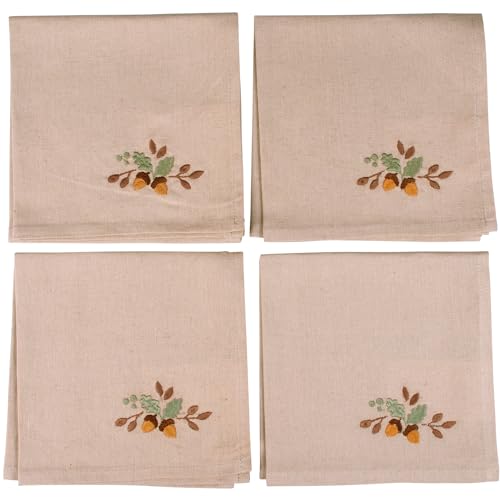 Primitives-by-Kathy-Fall-Decorative-Napkin-Set-15-x-15-flax-linen-brown-green-pumpkin-orange Primitives by Kathy Fall Decorative Napkin Set 15 x 15 flax linen brown green pumpkin orange