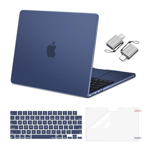 Image of MOSISO Compatible with MacBook Air 13 inch Case M5 2026 M4 2025 M3 M2 2024-2022 A3449 A3240 A3113 A2681, Hard Shell&Keyboard Cover&Screen Film&Type C for MacBook Air 13.6 inch Case, Midnight