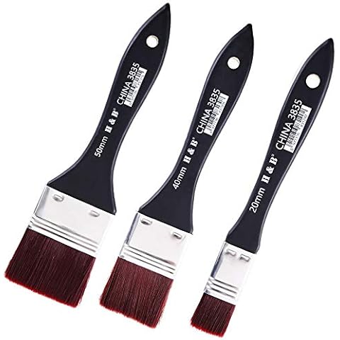 Amacoam 3 Stück Aquarell Acryl Flachpinsel Cover