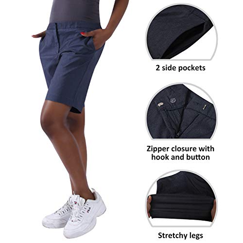 Buy Senxcover Golf Shorts Casual Shorts for Women, 9" Inseam Bermuda
