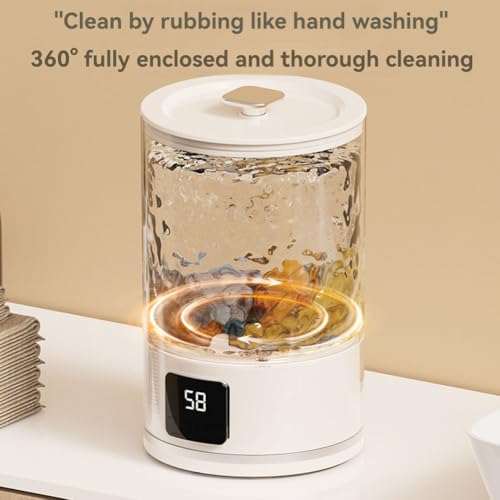 Lavadora de ropa interior mini con pantalla LED digital para lencería delicada y ropa de bebé 5