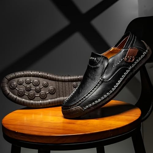 Enjerr Mens Orthopedic Walking Shoes Ideacloth Shoes for Men Comfort Waterproof Fashion Driving Leather Slip-On Loafers4