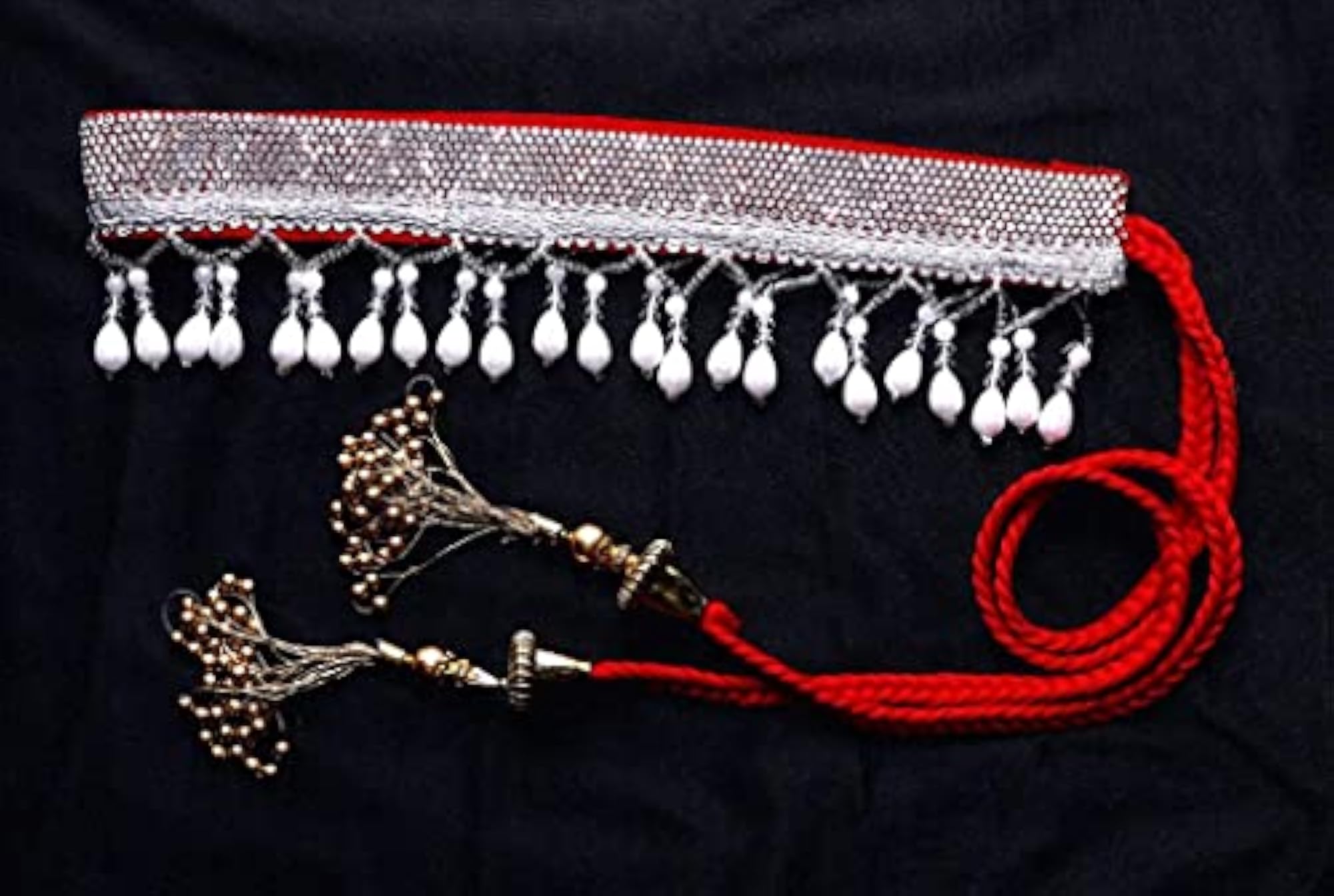 Women's Stylish Mirror Work Kamarpatta Waist Chain, Fashionable