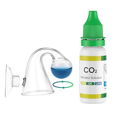 Pawfly Glass CO2 Drop Checker for Aquarium CO2 Indicator for Planted Fish Tank CO2 Monitor Kit with Solution & Suction Cups CO2 Detector Aquarium CO2 Tester Fish Tank Carbon Dioxide Checker