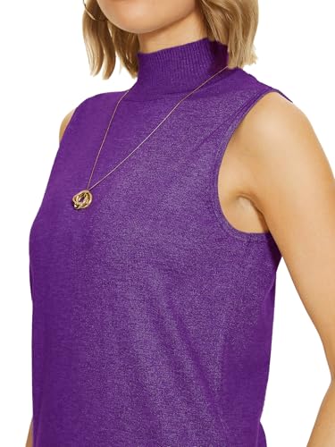 Image of INKOFF Sleeveless Mock Neck Turtleneck Knit Tops Women Dressy Casual Sweater Vest Business Work Tank