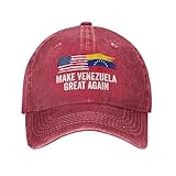 Antaa Make Venezuela Great Again hat Washed Cotton Baseball Cap Red