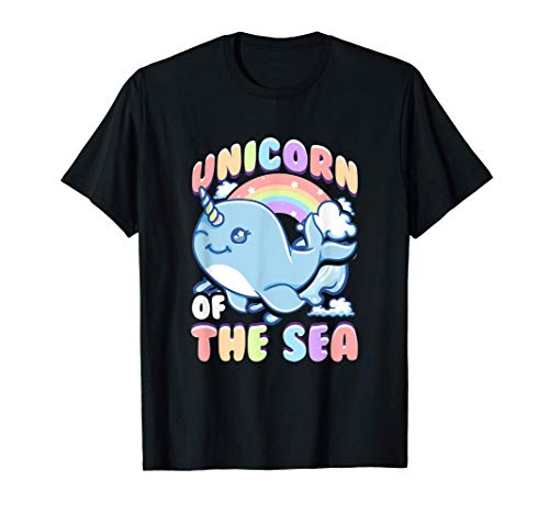 Cute Unicorn Of The Sea Narwhal Rainbow Camiseta