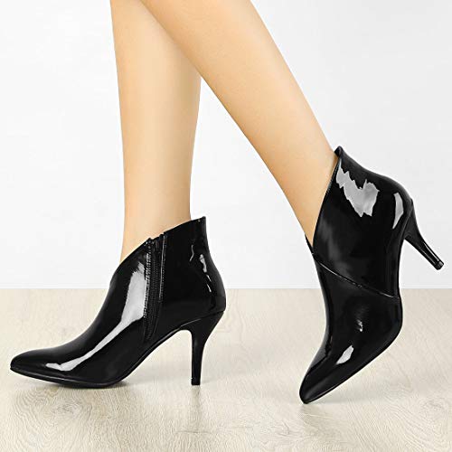 Allegra K Women's V Shape Pointed Toe Stiletto Heel Ankle Boots2