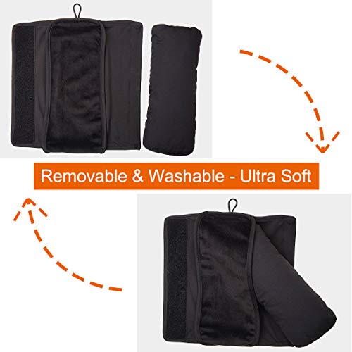 Image of COOLBEBE Seat Belt Pillow for Kids, Extra Soft Toddler Travel Pillow for Car Seat, Universal Carseat Strap Cushion Pads for Childs Baby People Adults, Black