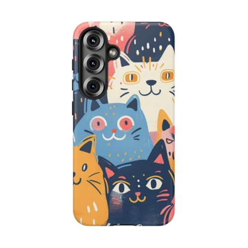 Coque Samsung Galaxy S25 chat coloré rigide mate protection motif