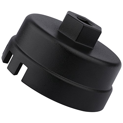 Danti Oil Filter Wrench for Toyota & Lexus 4 Cylinder Prius Matrix Rav4 Auris Corolla Highlander Avalon Camry Scion TC- 2016 Latest Black Aluminum Alloy, Fits 3/8" & 1/2" Drive (Upgrade Black)