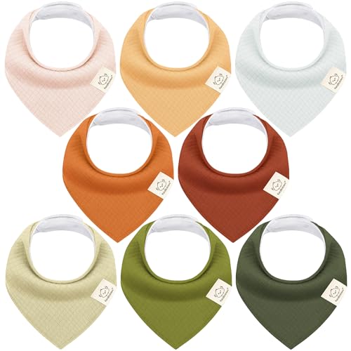 Image of KeaBabies 8pk Organic Baby Bandana Bibs for Drooling Teething (Sahara /Quin)