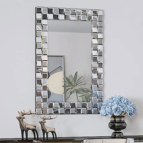 Autdot Large Mirrors For Wall Decor, 36''X24'' Elegant Accent Mirror With 3D Glass Frame, Rectangle Decorative Mirror For Living Room, Bathroom #TOP13