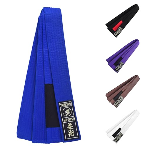 TWISTER Jiu Jitsu Belt | 1.5" Wide BJJ Belt | Premium Quality Woven Patch | 9 Stitching Belt