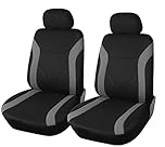 Upgrade4cars Coprisedili Auto Anteriore Universali Nero Grigio | Set Copri-Sedile Universale per Guidatore e Passeggero | Accessori Auto Interno