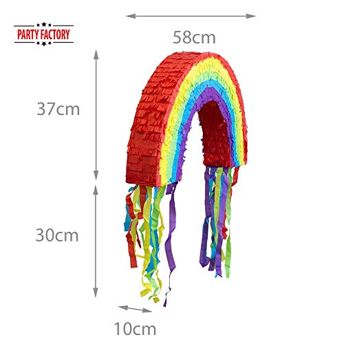 Pinata regenboog kleurrijke kinderen verjaardag klap Pinata 58 x 10 x 37 cm decoratie verjaardag - Image 5