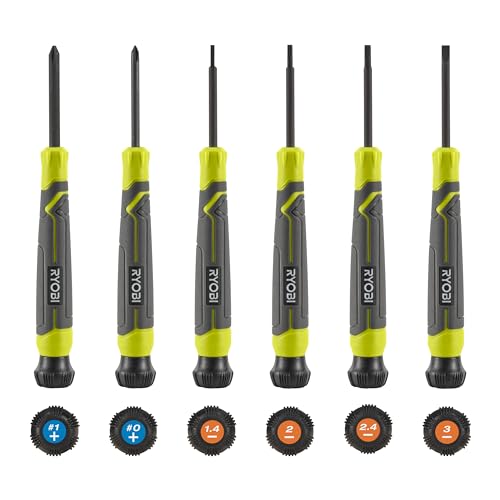 Jeu de 6 tournevis magnétiques RYOBI RHSDS6PC Embouts PH PZ SL Poignées ergonomiques antidérapantes - vue 4