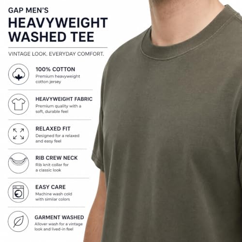 Image of Gap Mens Everyday Soft Crewneck T-Shirt Tee