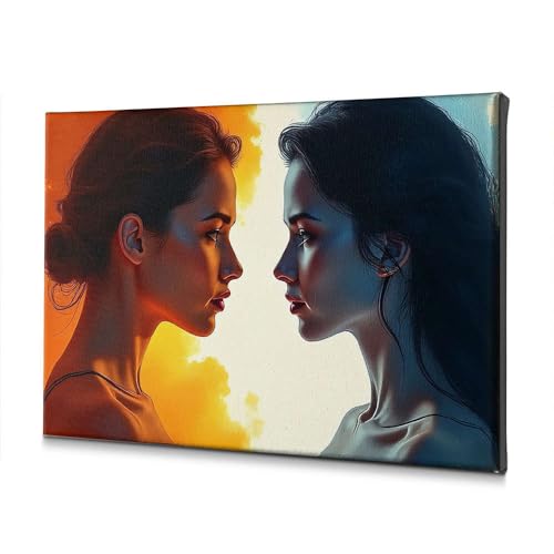 Toile chrétienne de Pâques œuvre artistique deux femmes 40x60