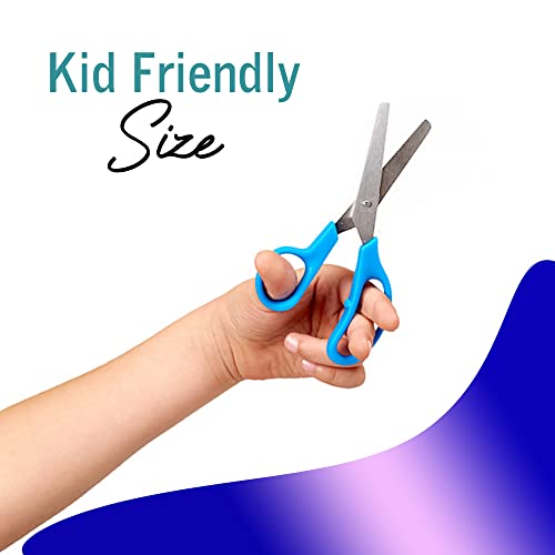 Kids Scissors 5-Inch Blunt Scissors Safety Scissors 4 Pack Kid Scissors Right And Left Handed Scissors Assorted Colors Scissors For School Kids Blunt Tip Scissors #TOP2
