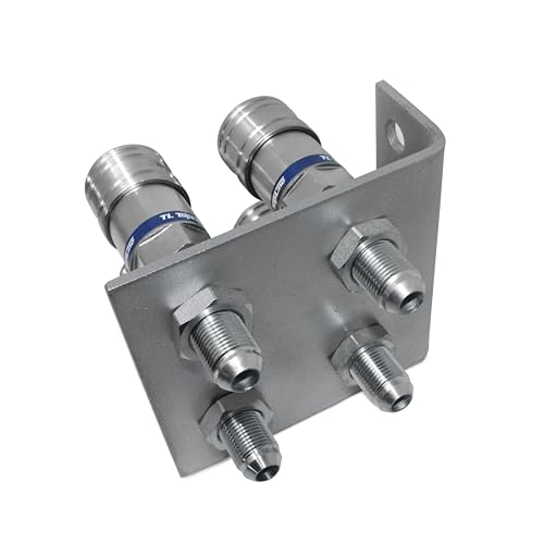 Image of TL32B-4 Ag style couplers with 1 /2 JIC Bulkhead + Mounting Bracket