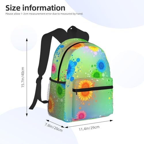 Casual Rucksack Large Capacity Anti-Theft Multipurpose Shoulder Bag for Gym Work Bicycle, Summer Flowers Dragonfly Bags, Travel Hiking Backpack Water Resistant4