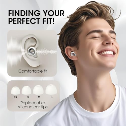 Image of Noise Cancelling Ear Plugs for Sleeping, Reusable Silicone Ear Plugs for Noise Reduction, Soft Hearing Protection with 8 Ear Tips for Concerts, Work, Shooting, and Travel (Porcelain White)