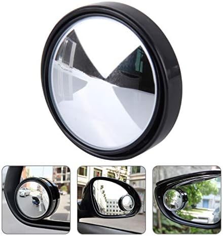 Image of Automaze 3R Blind Spot Mirrors, 2 inch Round HD Glass Convex 360 Wide Angle Side Rear View Mirror with ABS Housing for Cars SUV and Trucks, Silver, Pack of 2(3R-035) (Black)