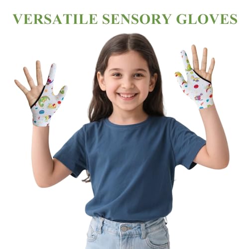 Image of 4pcs Thumb Sucking Guard Gloves Kids Anti Thumb Sucking Glove Chewy Compression Thumb Sucking Stop Nail Biting Finger Biting Glove for Kids Thumb Guard for Ages 5-12