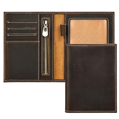 Genuine Leather Passport Holder Handmade Passport cover Lightweight Travel Bifold Passport Wallet dark brown
