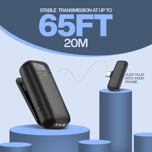 Image of UNIGEN UniMic 200 Wireless Microphone, Noise Reduction Lapel Mic with Charging Case, Wireless Mic for Video Recording, Vlogging, YouTube, Facebook, Instagram Support System for Type C & iOS