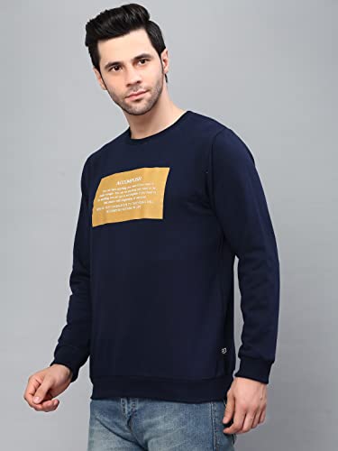 Image of Rigo Fleece Printed Round Neck Sweatshirt for Men | Full Sleeves Sweatshirt for Men | Casual Wear & Stylish Sweatshirts for Men