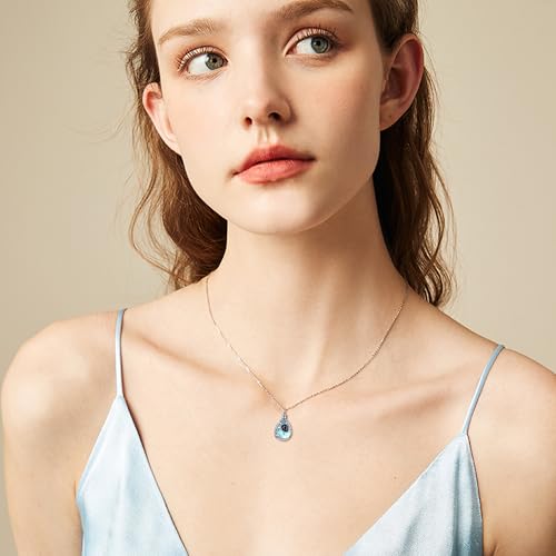 MONGAS Teardrop Urn Necklace for Ashes Sterling Silver Ashes Pendant Teardrop Cremation Jewelry Remembrance Gift for Loss Memorial2