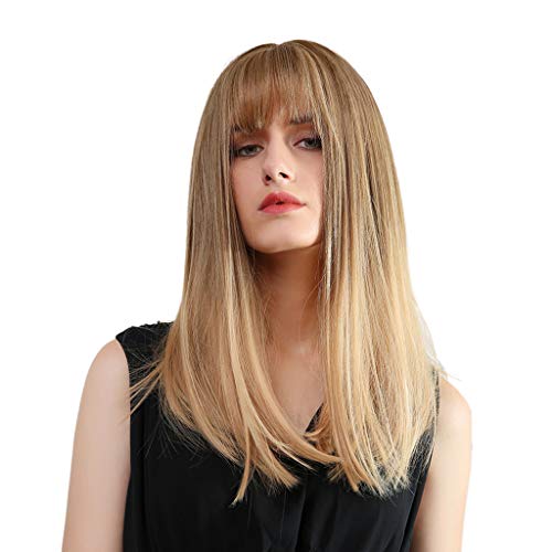 kowaku 20 '' Moda Feminina Perucas de Comprimento Médio Perucas Sintéticas para Festa Fantasia Cos