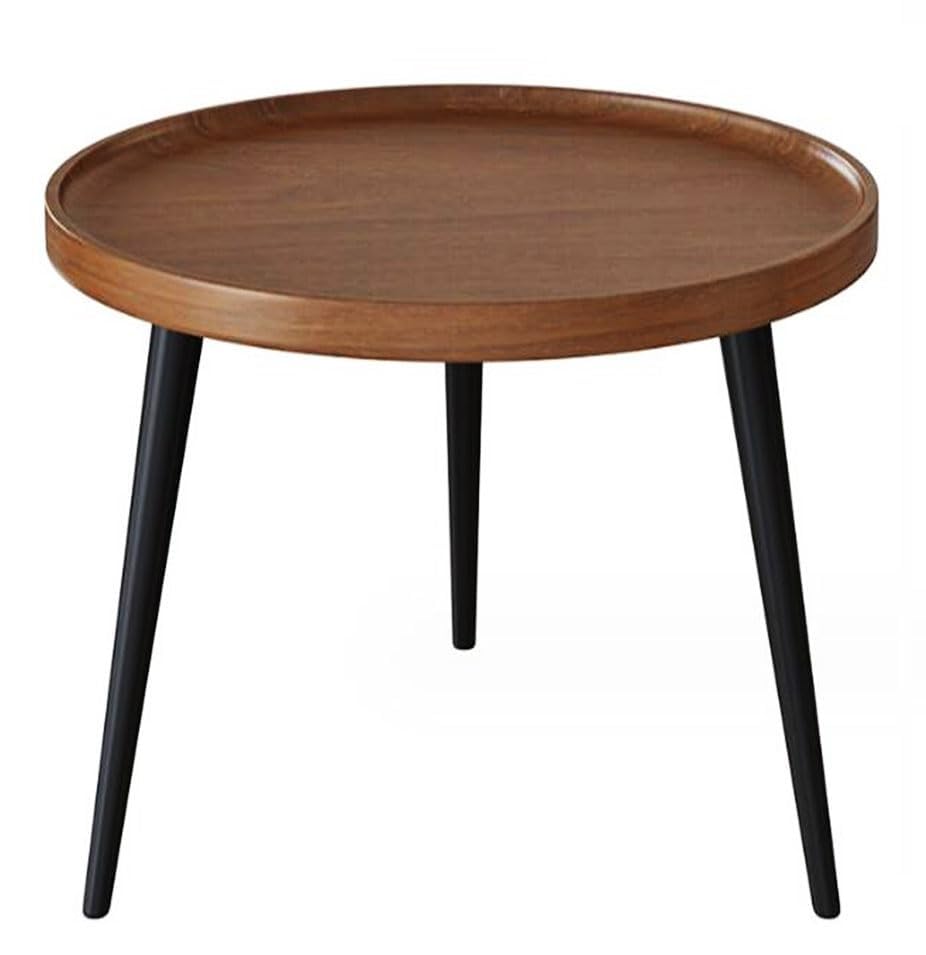 Table basse ronde moderne en métal noir de 40cm pour salon et bureau